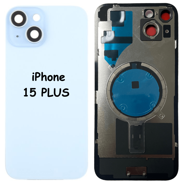 iPhone 15 Plus Battery Back Glass Cover with Camera Lens Cover + MagSafe Magnet (Blue) - Best Cell Phone Parts Distributor in Canada, Parts Source iPhone 15 Plus Battery Back Glass Cover with Camera Lens Cover + MagSafe Magnet (Blue) - Best Cell Phone Parts Distributor in Canada, Parts Source